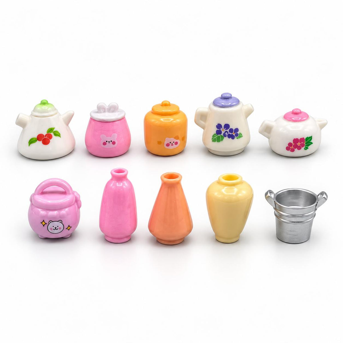 FANJUN-AMTECH 10-Piece Miniature Decorative Pots and Bottles Set, Home Decor Ornaments for Shelf Display, Photo Props