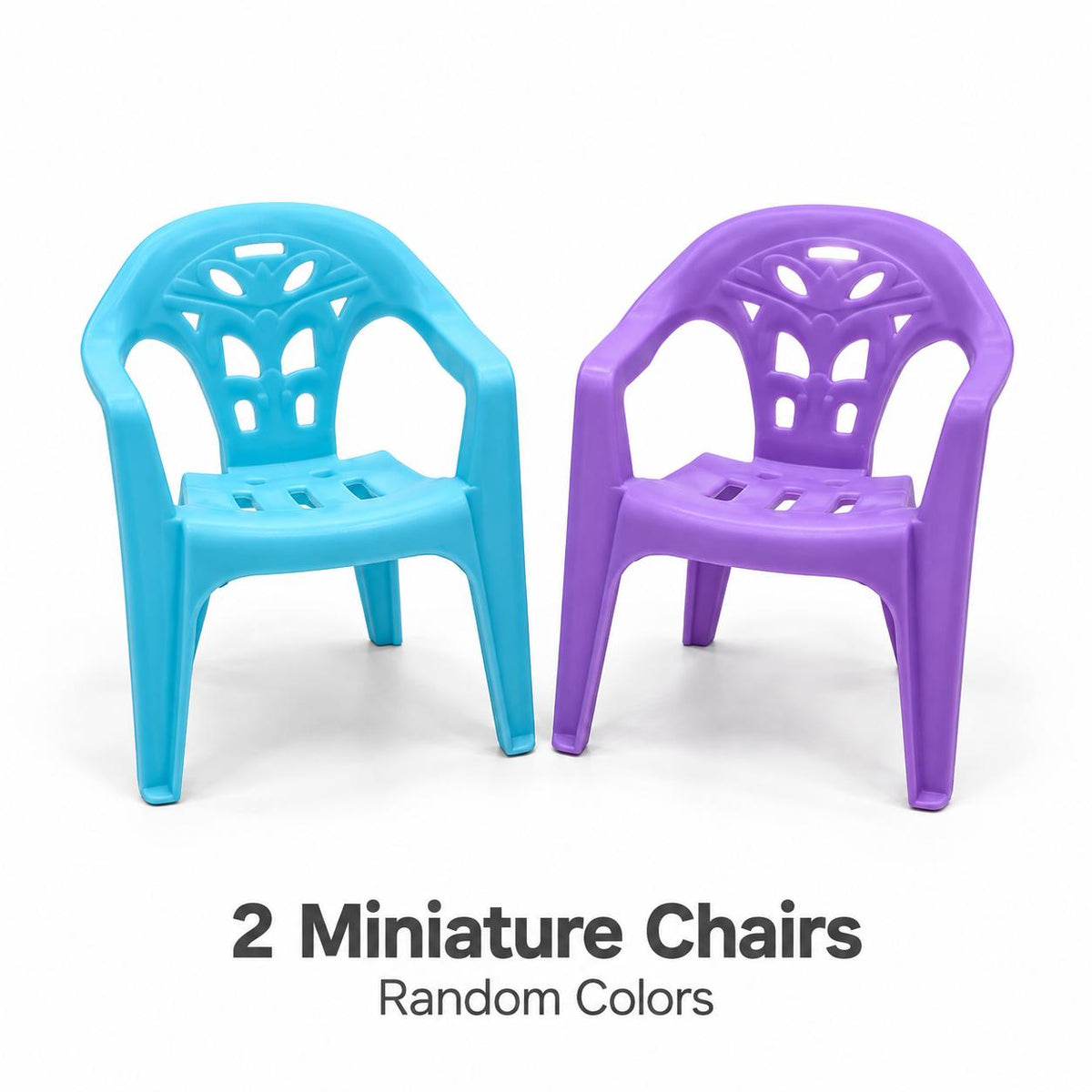 FANJUN-AMTECH Miniature Colorful Chairs for DIY Scenes - 2 Pieces, Random Colors