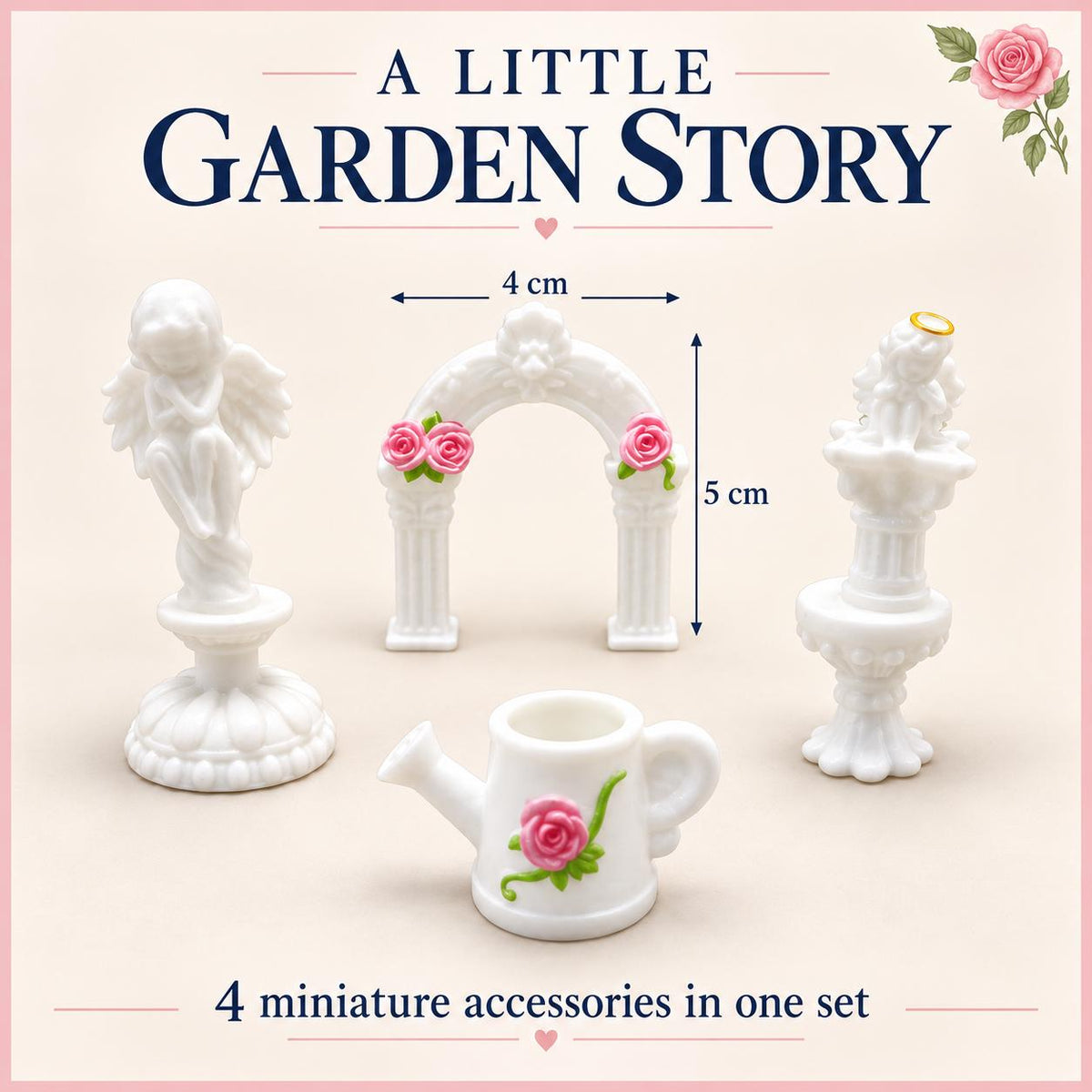 FANJUN-AMTECH Miniature Garden Arch Scene Accessories Set - 4 Pieces