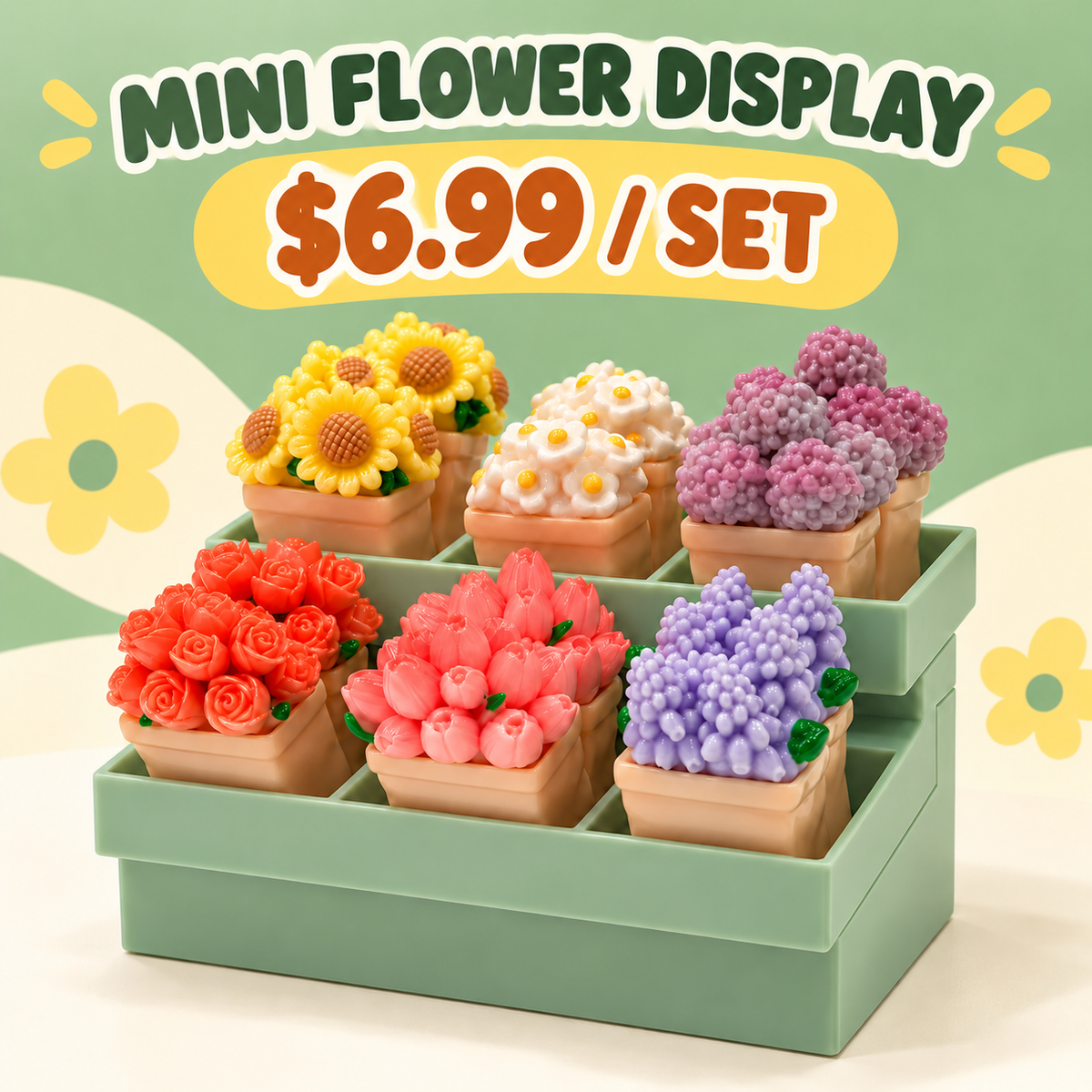 FANJUN-AMTECH Miniature Flower Display Set