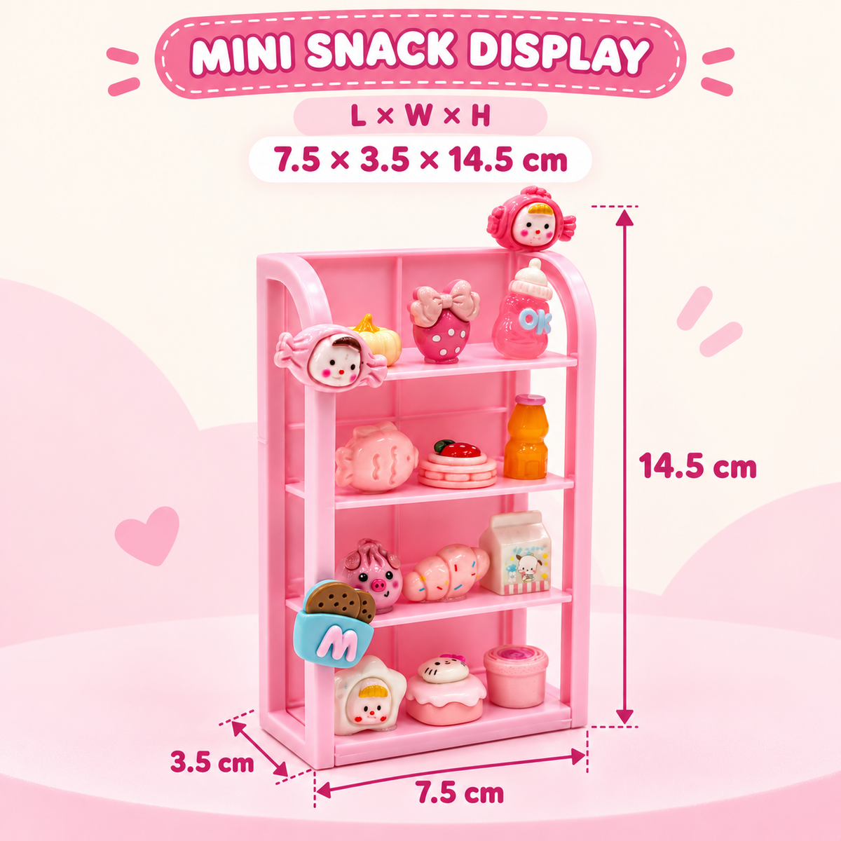 FANJUN-AMTECH Miniature Pink Snack Display Set