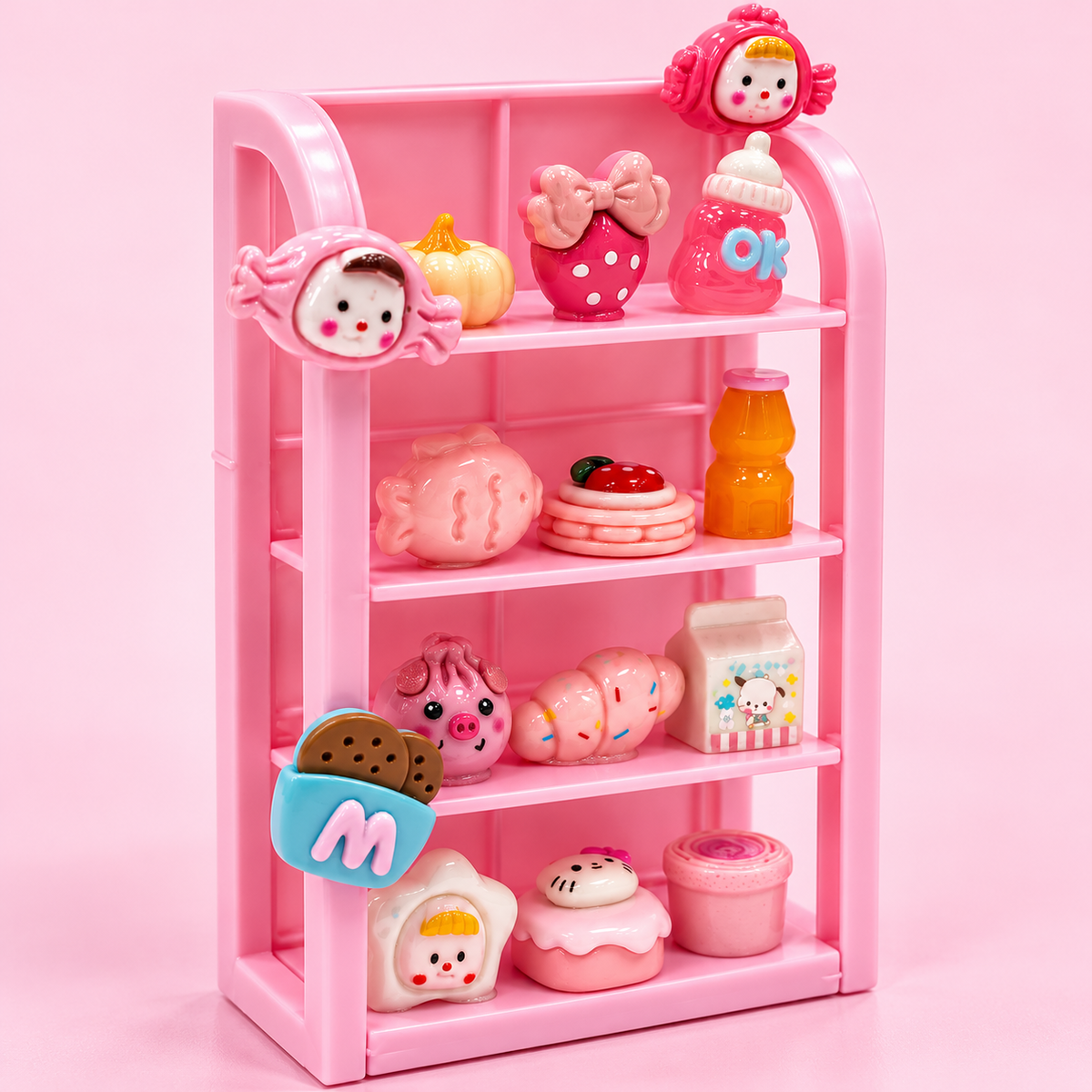 FANJUN-AMTECH Miniature Pink Snack Display Set