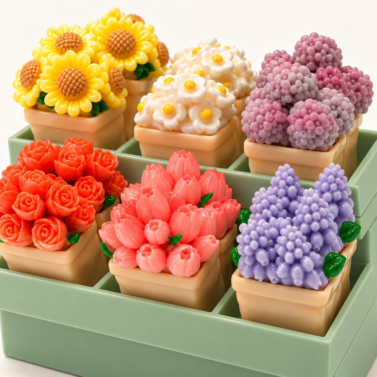FANJUN-AMTECH Miniature Flower Display Set