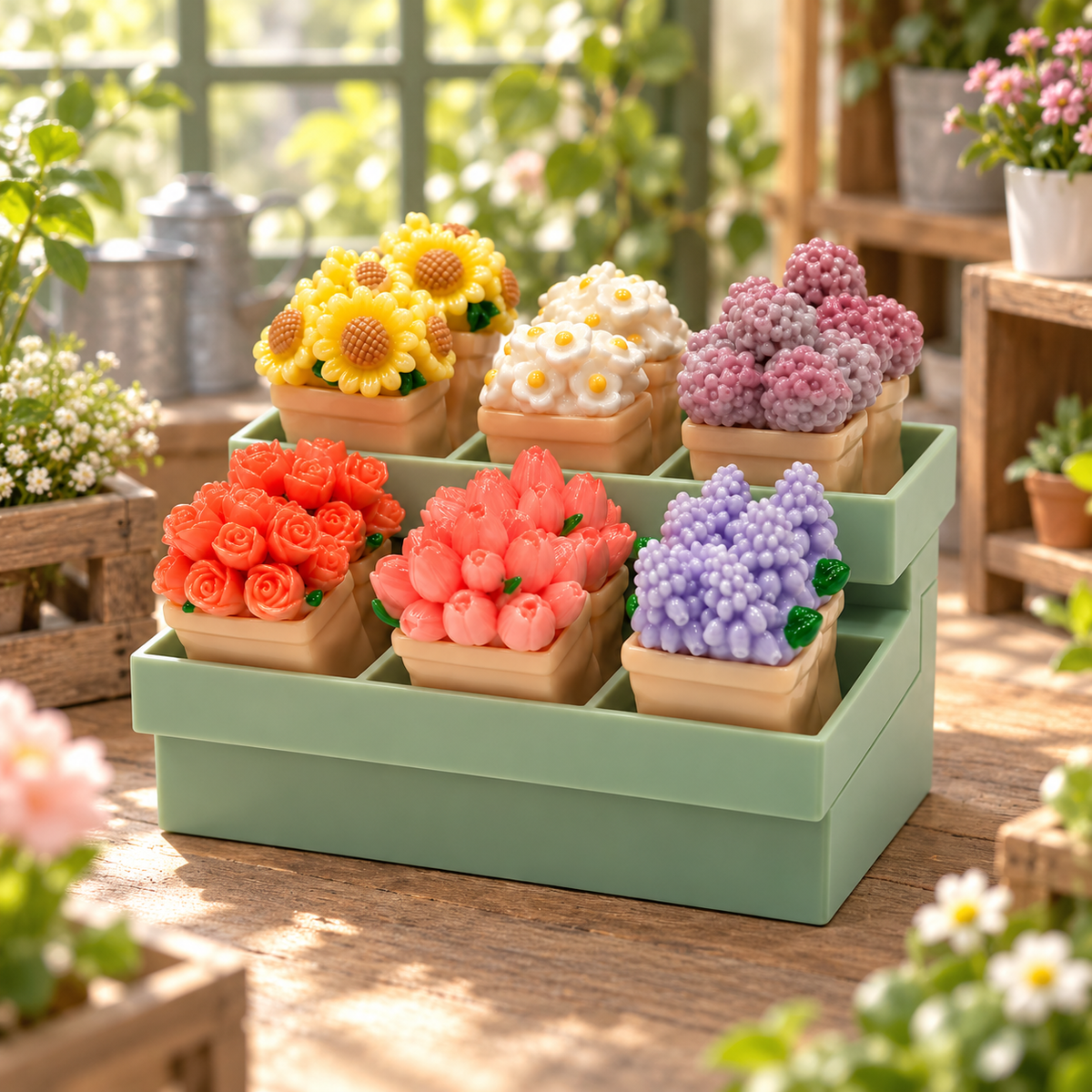FANJUN-AMTECH Miniature Flower Display Set