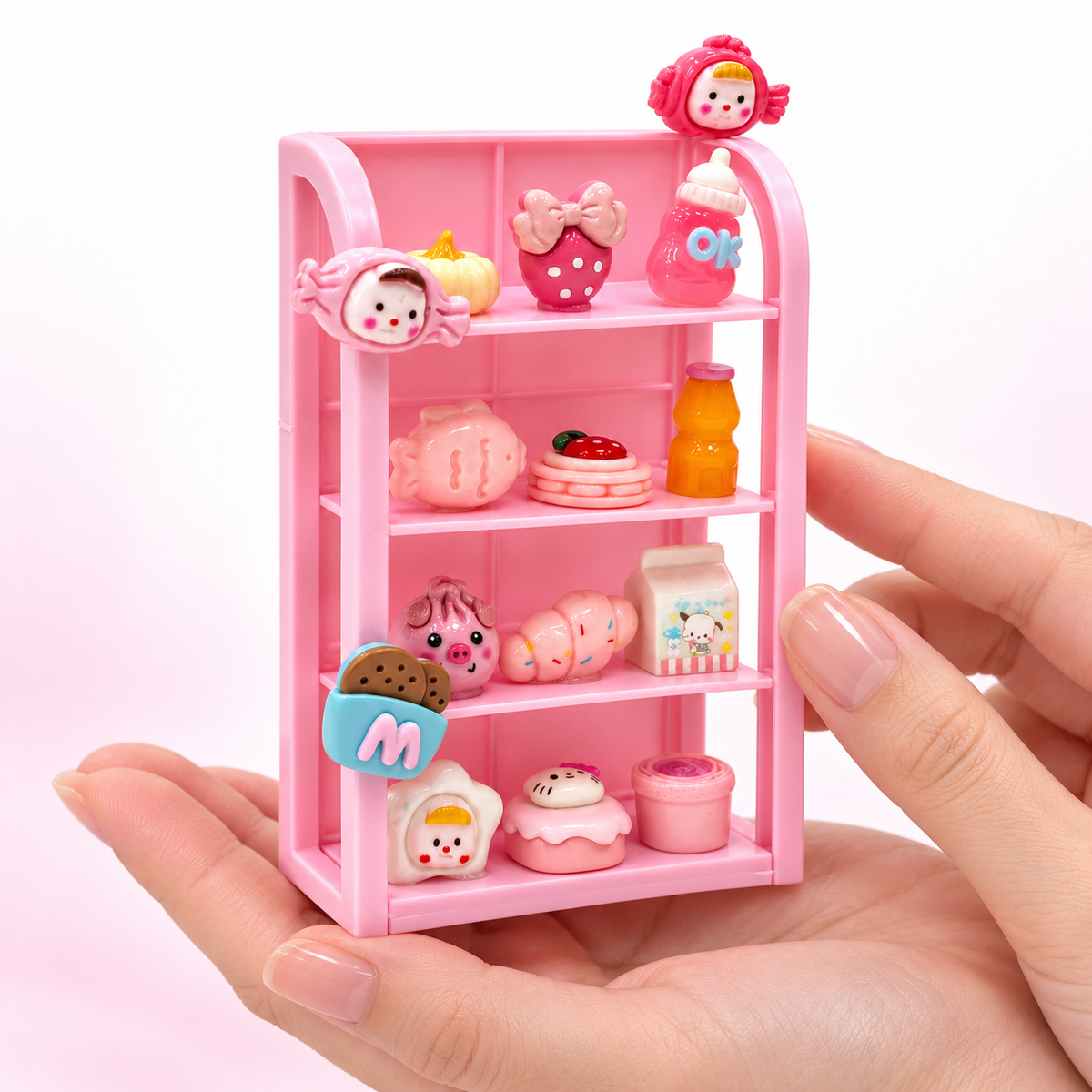 FANJUN-AMTECH Miniature Pink Snack Display Set