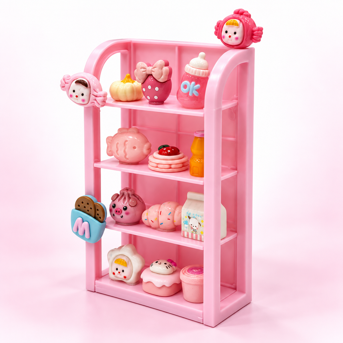 FANJUN-AMTECH Miniature Pink Snack Display Set