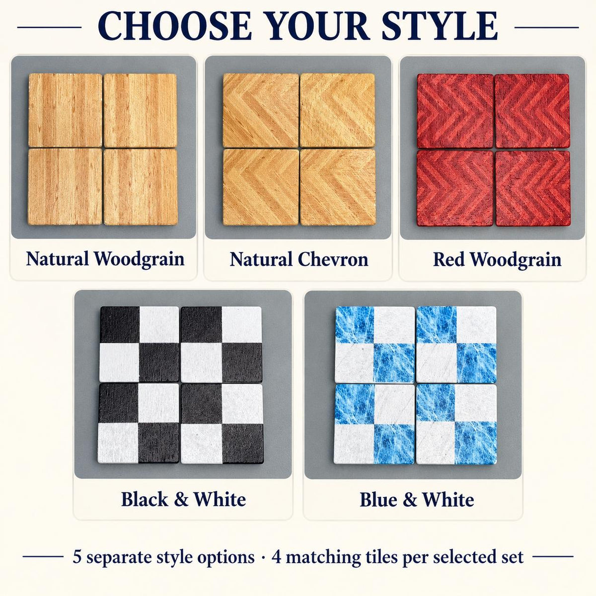 FANJUN-AMTECH Miniature Decorative Tiles - 4 Matching Pieces