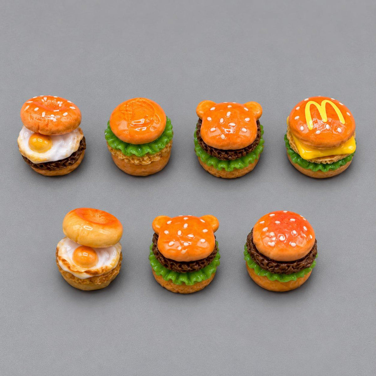 FANJUN-AMTECH Miniature Hamburger Models Set - 7 Pieces