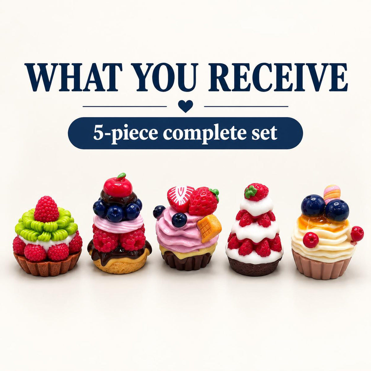 FANJUN-AMTECH Miniature Layered Cake Models Set - 5 Pieces