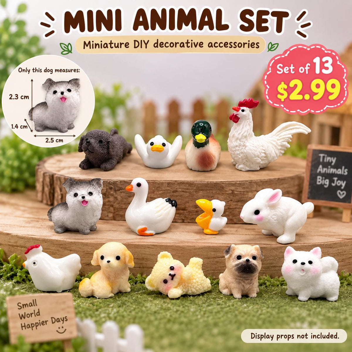 FANJUN-AMTECH Miniature Animal Models Set - 13 Pieces