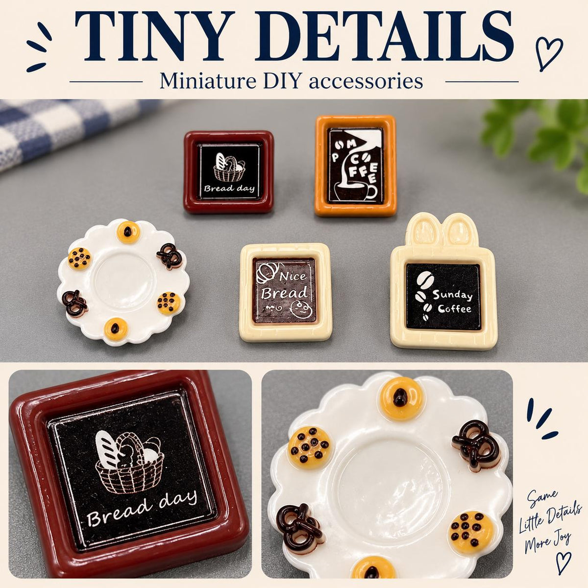 FANJUN-AMTECH Miniature Things 5-Piece Cafe Decorative Accessories Set, Home Decor Statues & Figurines for Home Supplies