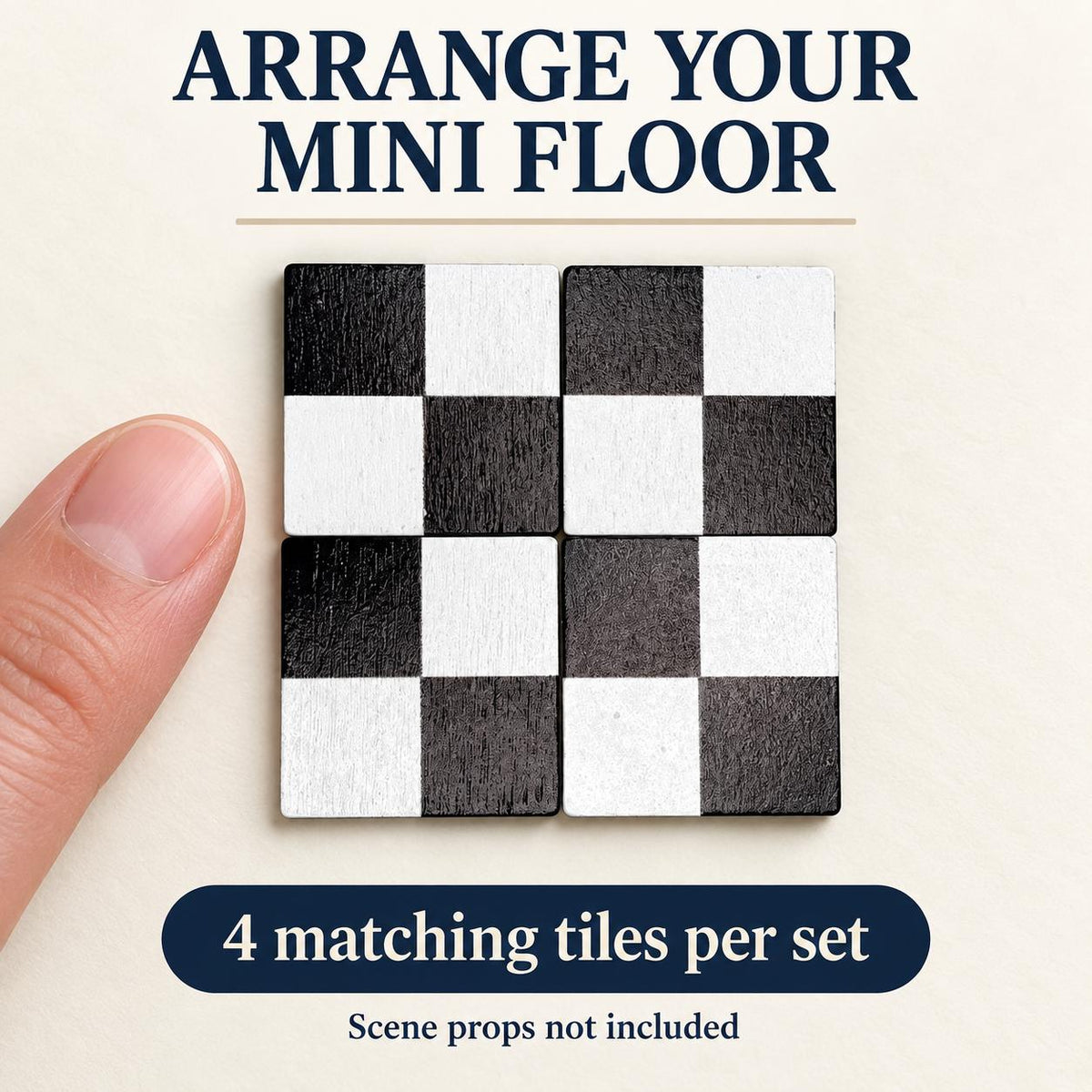 FANJUN-AMTECH Miniature Decorative Tiles - 4 Matching Pieces