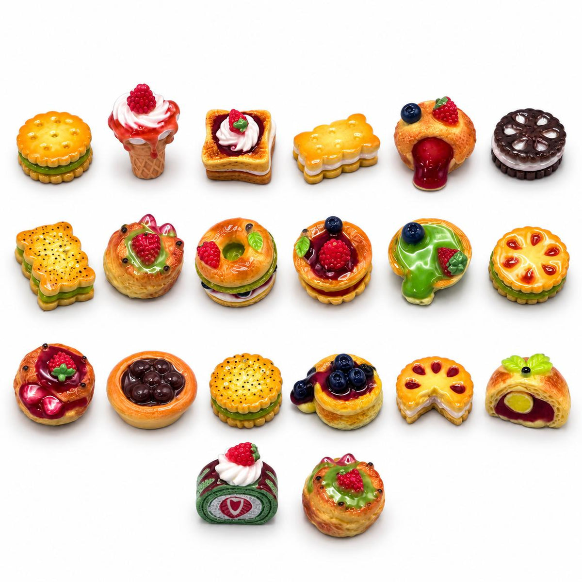 FANJUN-AMTECH Miniature Dessert Models Set - 20 Pieces