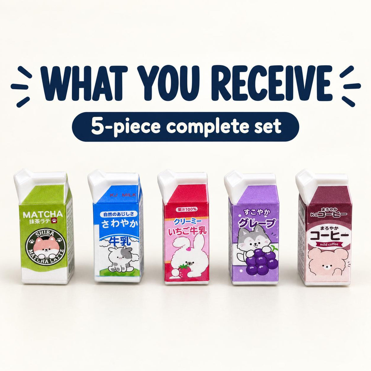 FANJUN-AMTECH Miniature Drink Carton Models Set - 5 Pieces