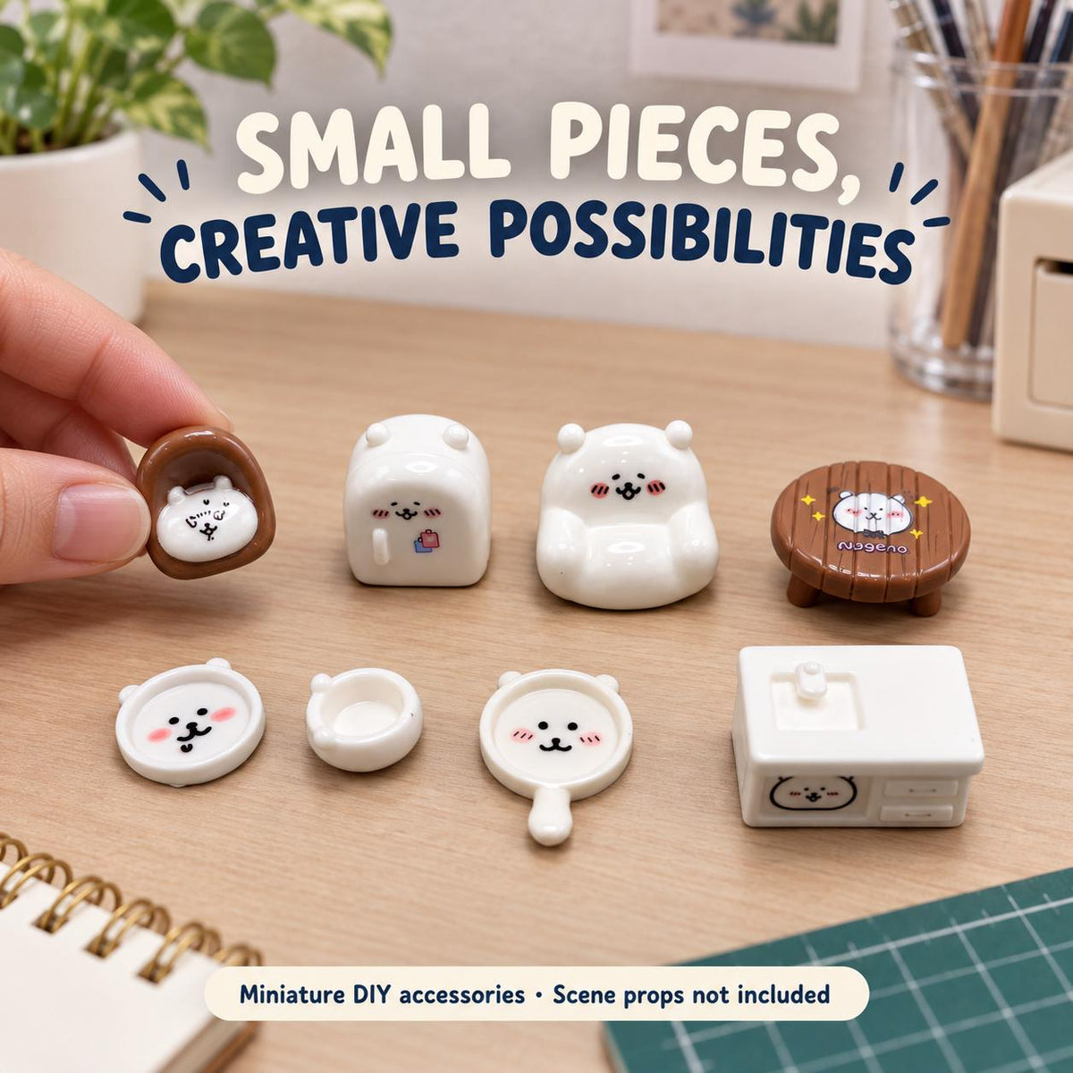 FANJUN-AMTECH Miniature Kitchen Scene Accessories Set - 8 Pieces