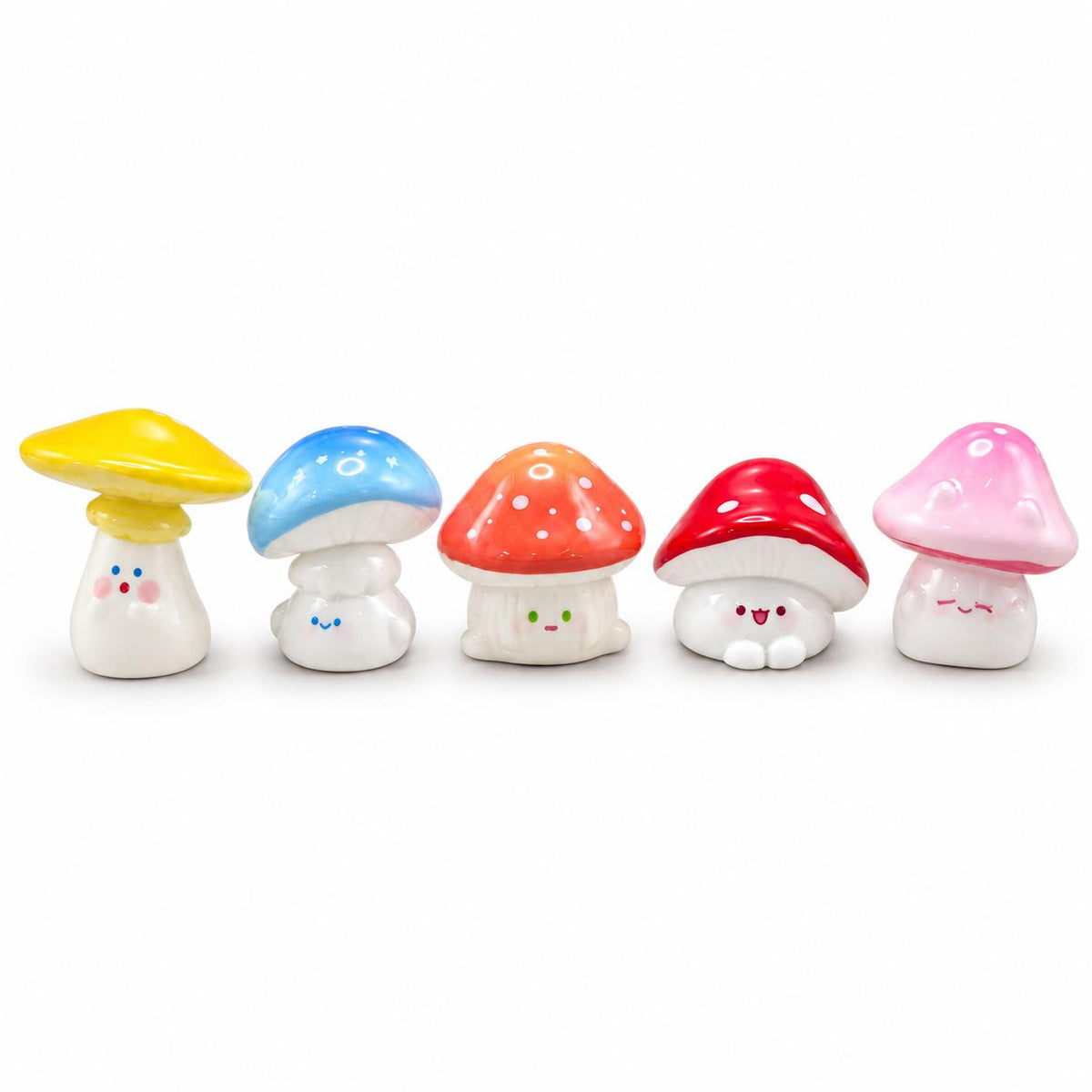 FANJUN-AMTECH Miniature Colorful Mushroom Models Set - 5 Pieces