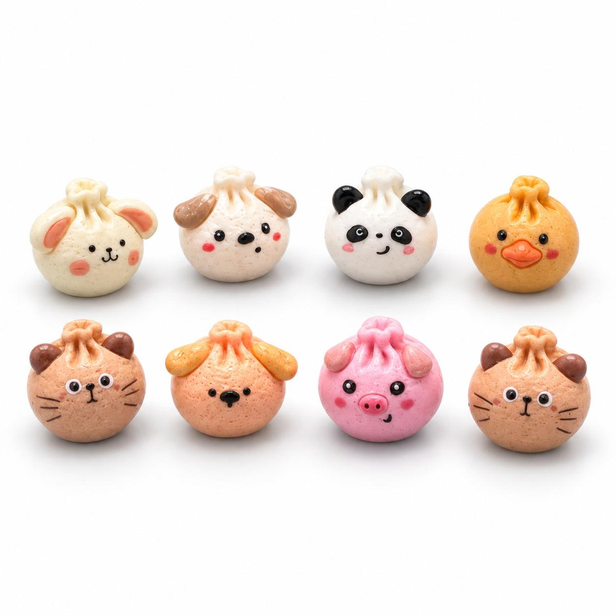 FANJUN-AMTECH Miniature Animal Bun Models Set - 8 Pieces
