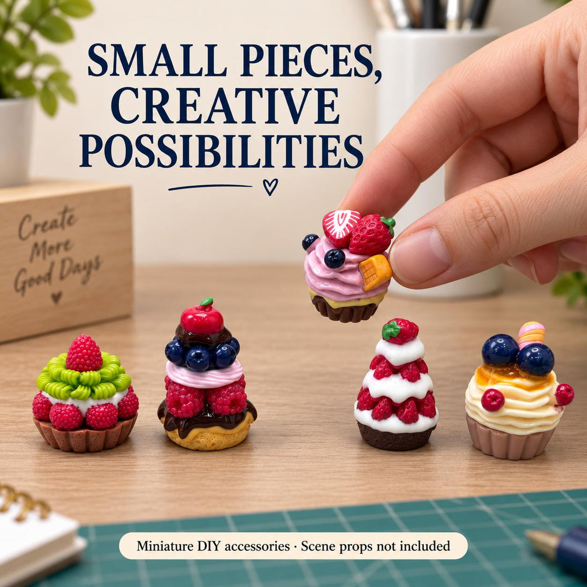 FANJUN-AMTECH Miniature Layered Cake Models Set - 5 Pieces