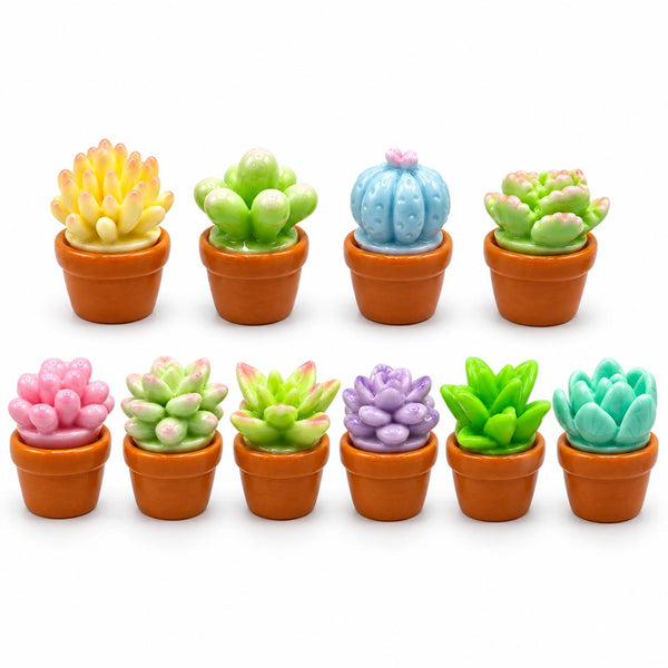 FANJUN-AMTECH Miniature Succulent Plant Models Set - 10 Pieces