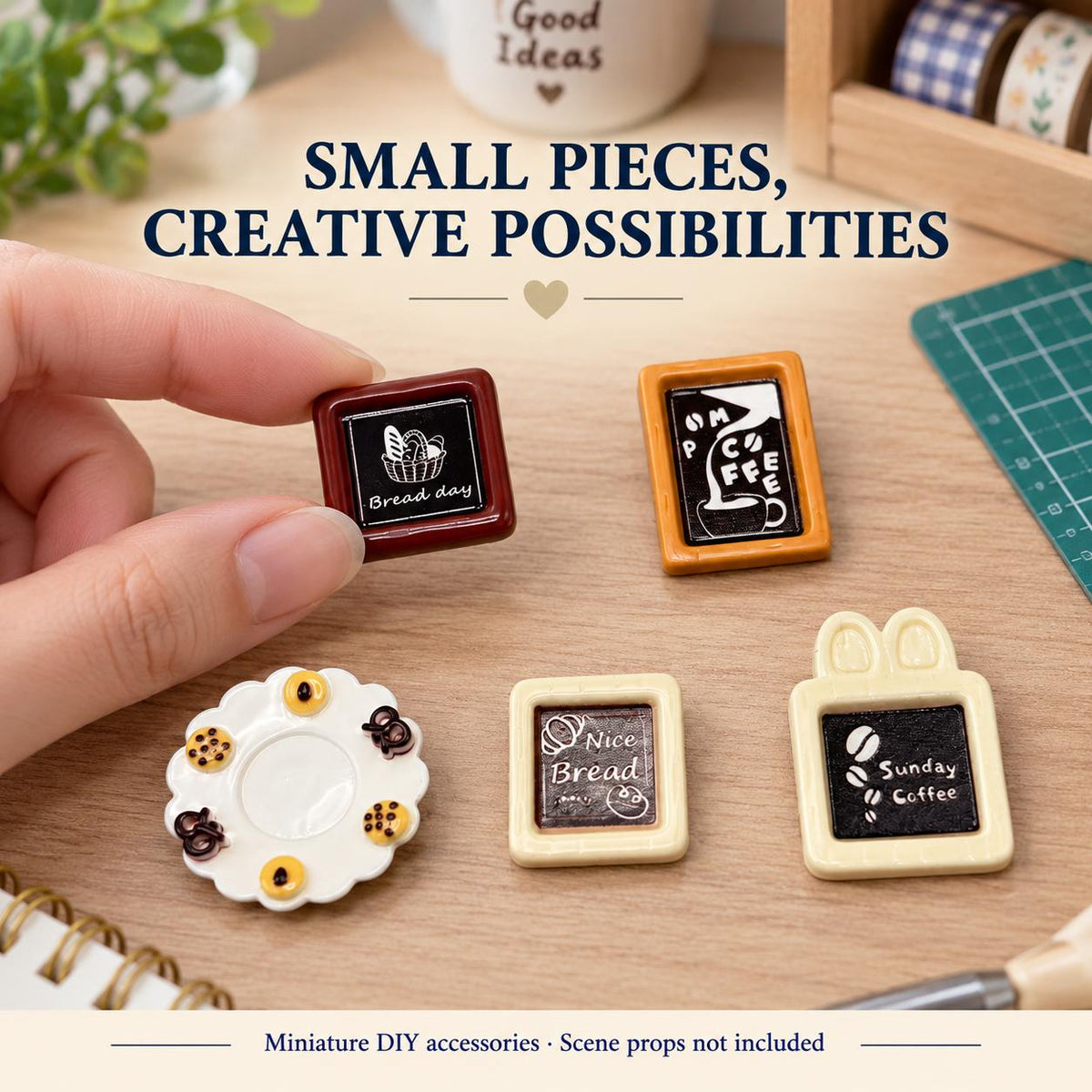 FANJUN-AMTECH Miniature Things 5-Piece Cafe Decorative Accessories Set, Home Decor Statues & Figurines for Home Supplies