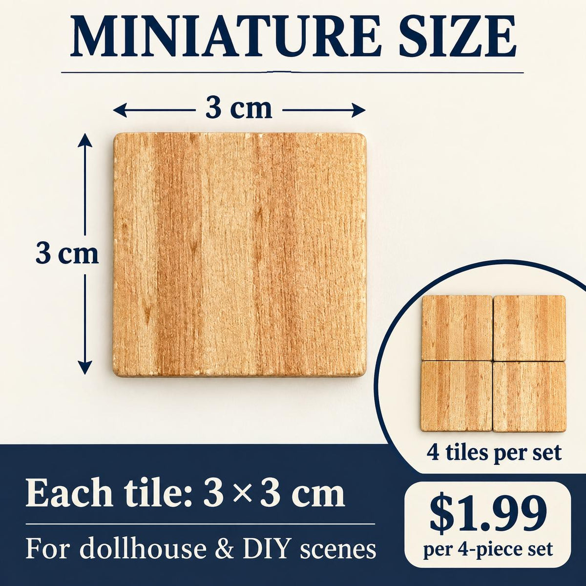 FANJUN-AMTECH Miniature Decorative Tiles - 4 Matching Pieces
