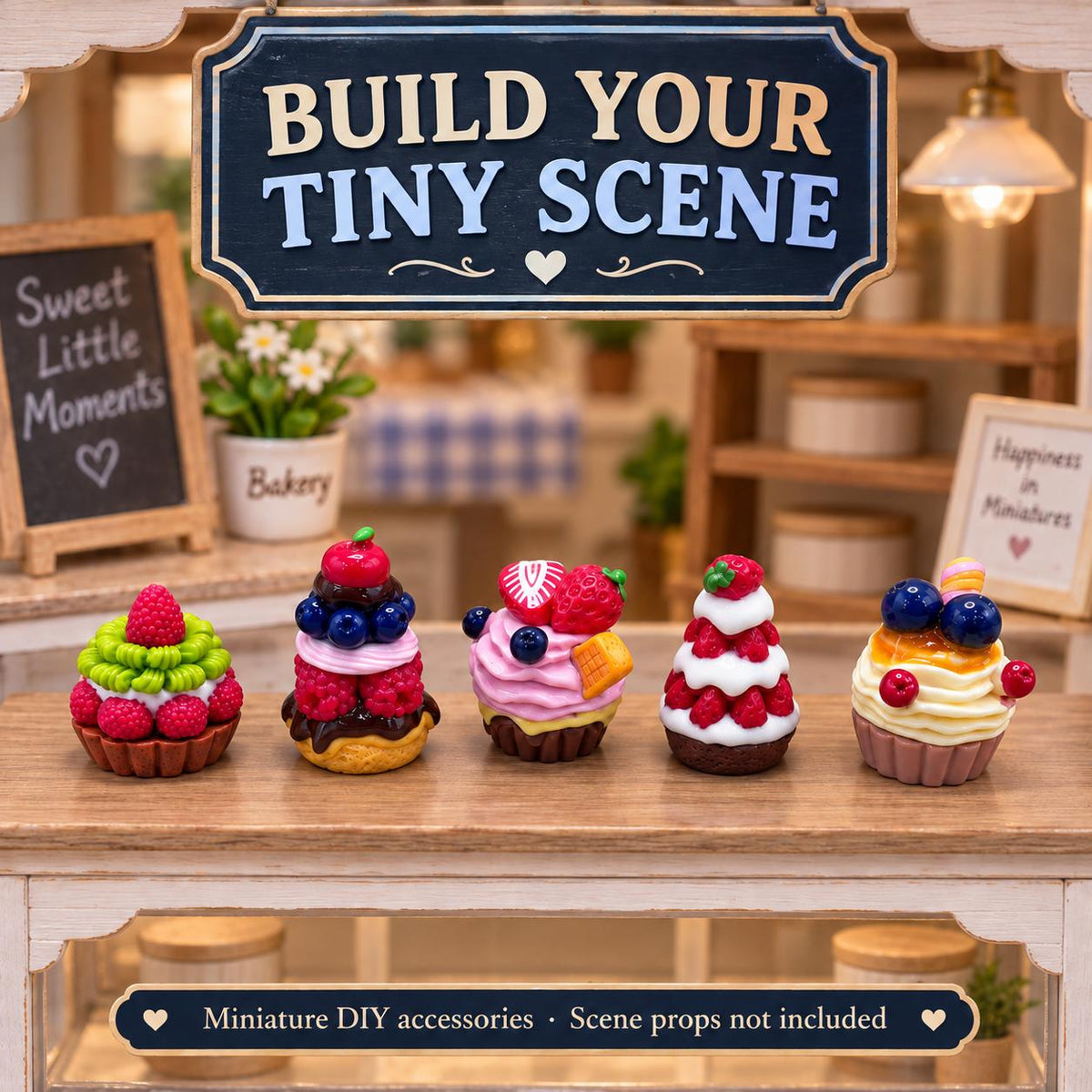 FANJUN-AMTECH Miniature Layered Cake Models Set - 5 Pieces
