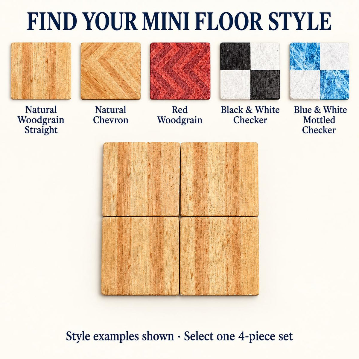 FANJUN-AMTECH Miniature Decorative Tiles - 4 Matching Pieces