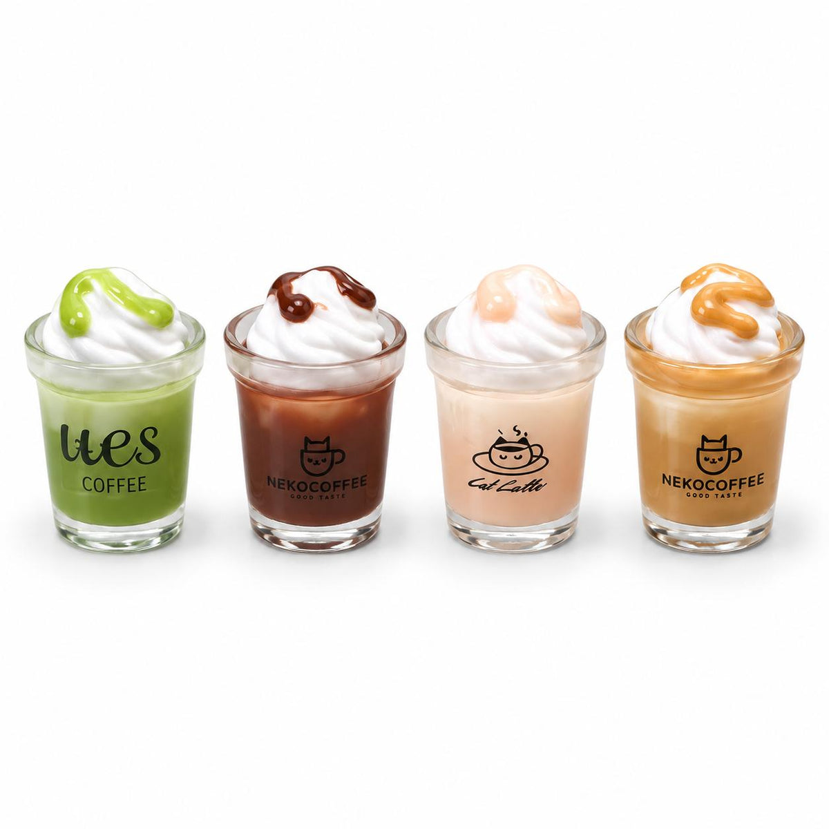 FANJUN-AMTECH Miniature Coffee Cup Models Set - 4 Pieces