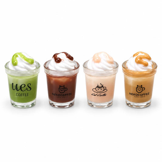 FANJUN-AMTECH Miniature Coffee Cup Models Set - 4 Pieces
