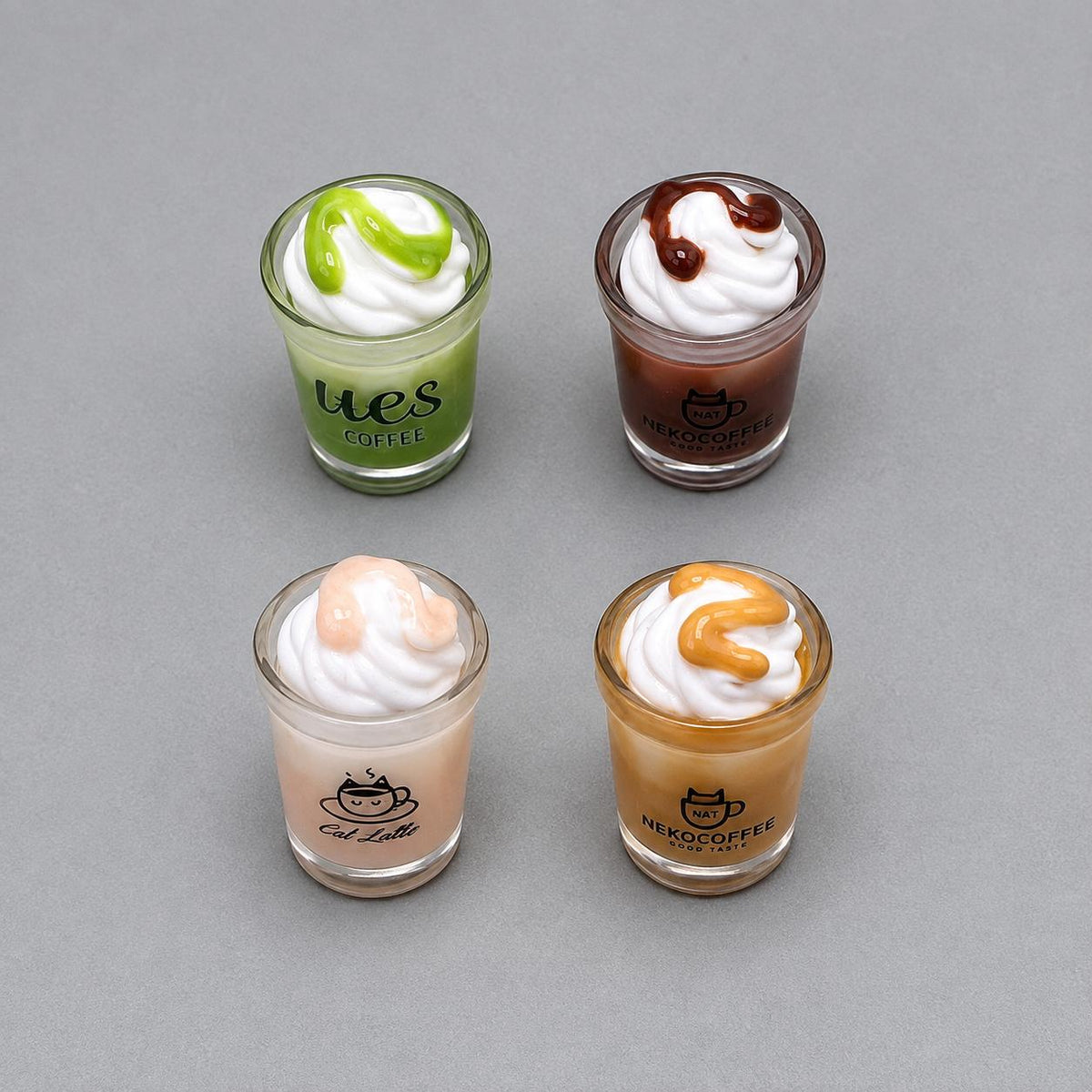 FANJUN-AMTECH Miniature Coffee Cup Models Set - 4 Pieces