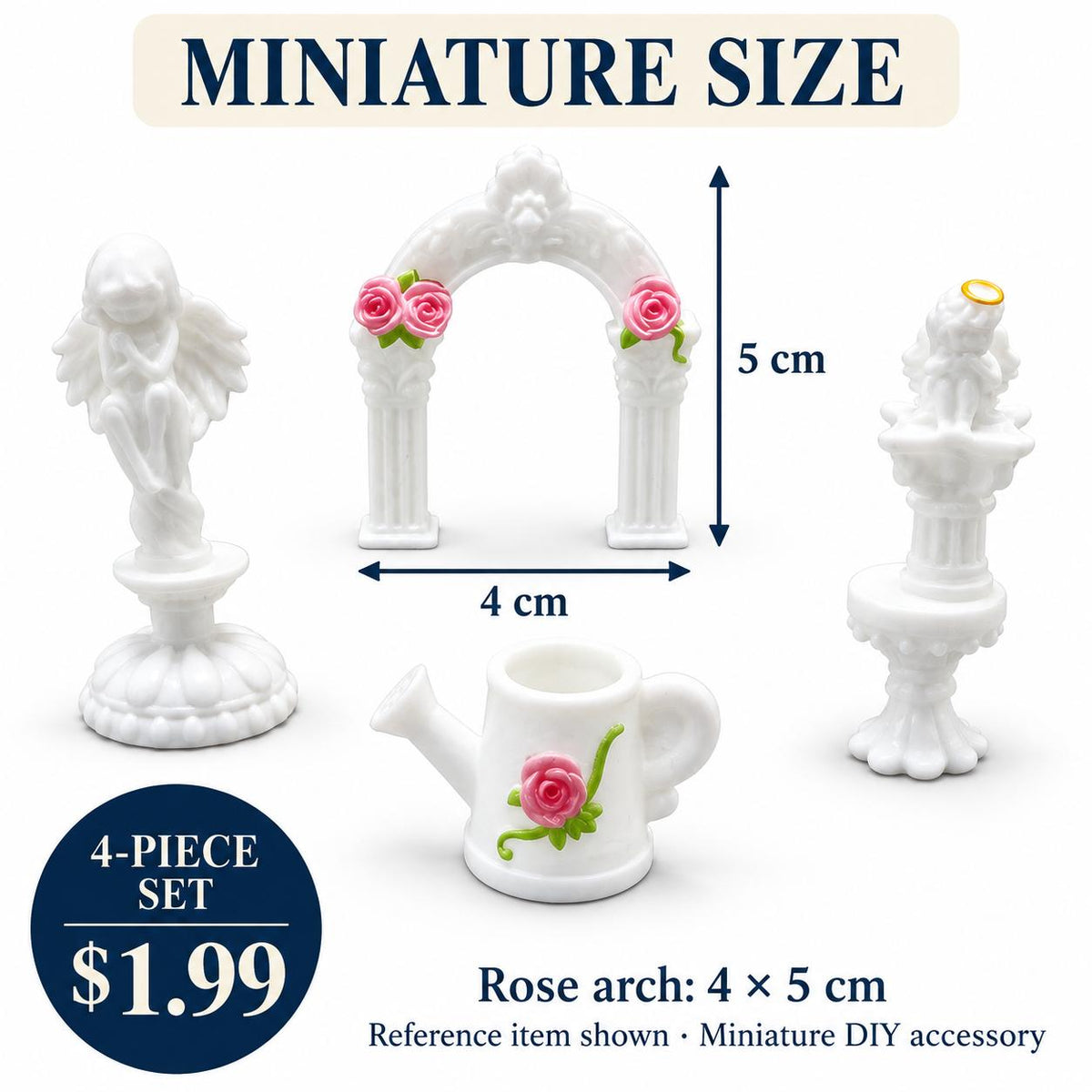 FANJUN-AMTECH Miniature Garden Arch Scene Accessories Set - 4 Pieces