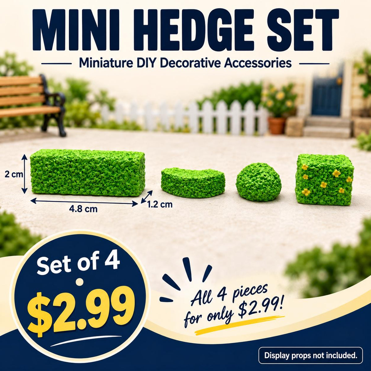 FANJUN-AMTECH Miniature Hedge Models Set - 4 Pieces
