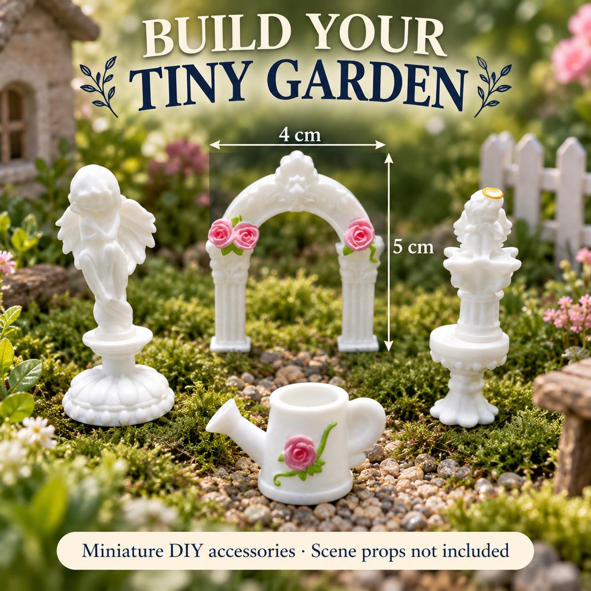 FANJUN-AMTECH Miniature Garden Arch Scene Accessories Set - 4 Pieces