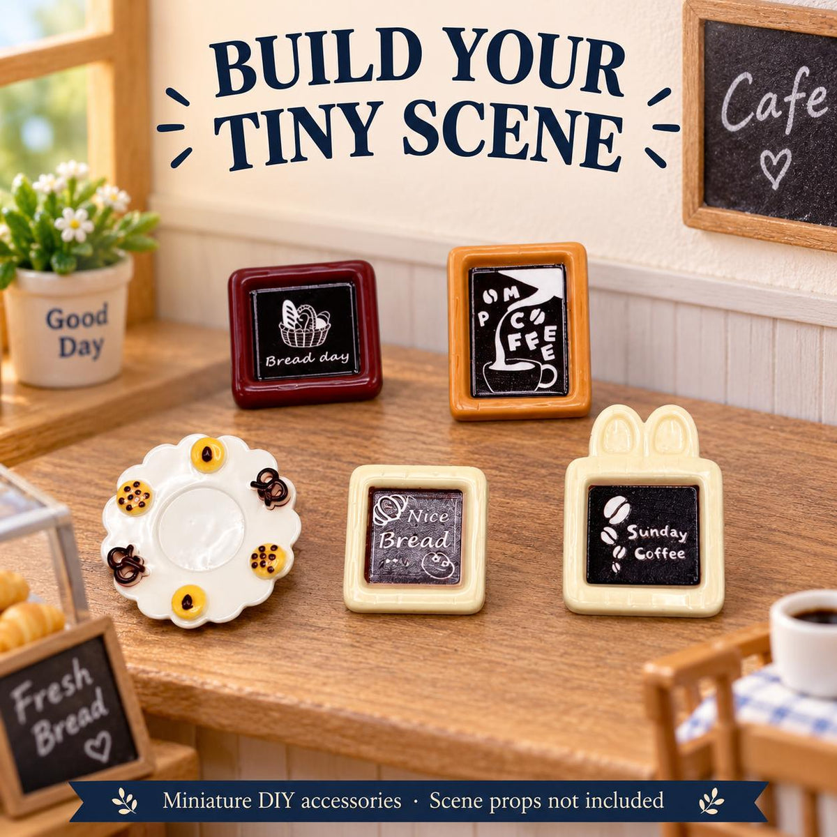 FANJUN-AMTECH Miniature Things 5-Piece Cafe Decorative Accessories Set, Home Decor Statues & Figurines for Home Supplies