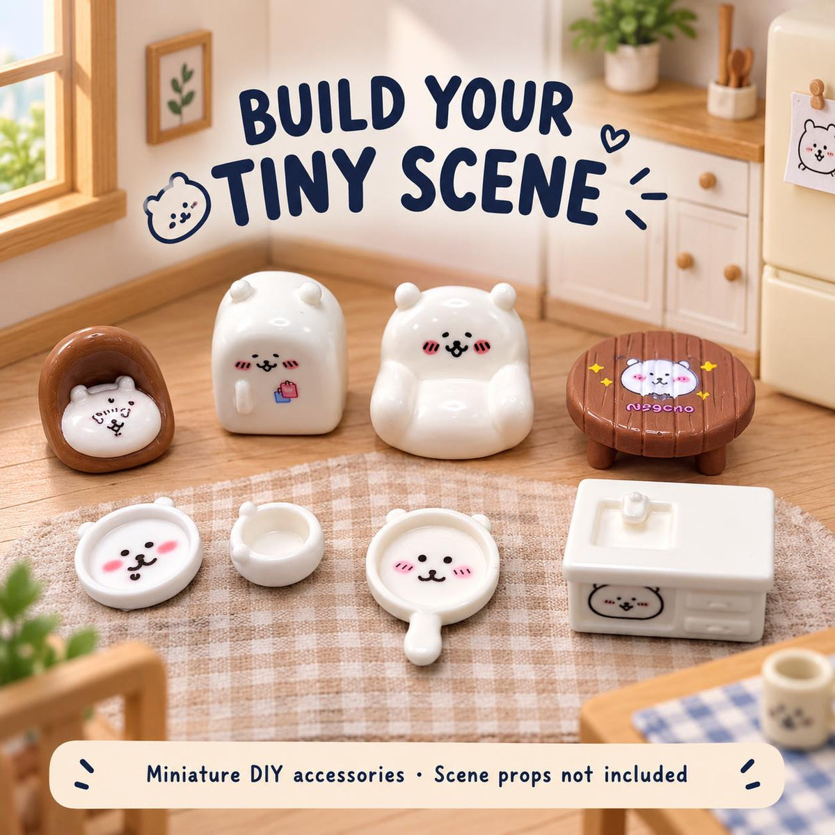 FANJUN-AMTECH Miniature Kitchen Scene Accessories Set - 8 Pieces