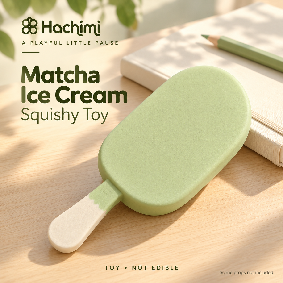 Hachimi Matcha Ice Cream — desk scene