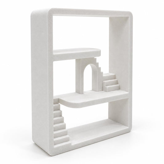 FANJUN-AMTECH Miniature White Stair Display Stand for DIY Scenes - 1 Piece