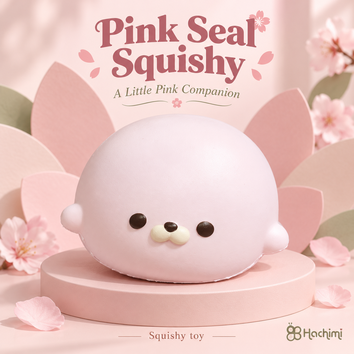 Hachimi Pink Seal Squishy — Pink — image 1