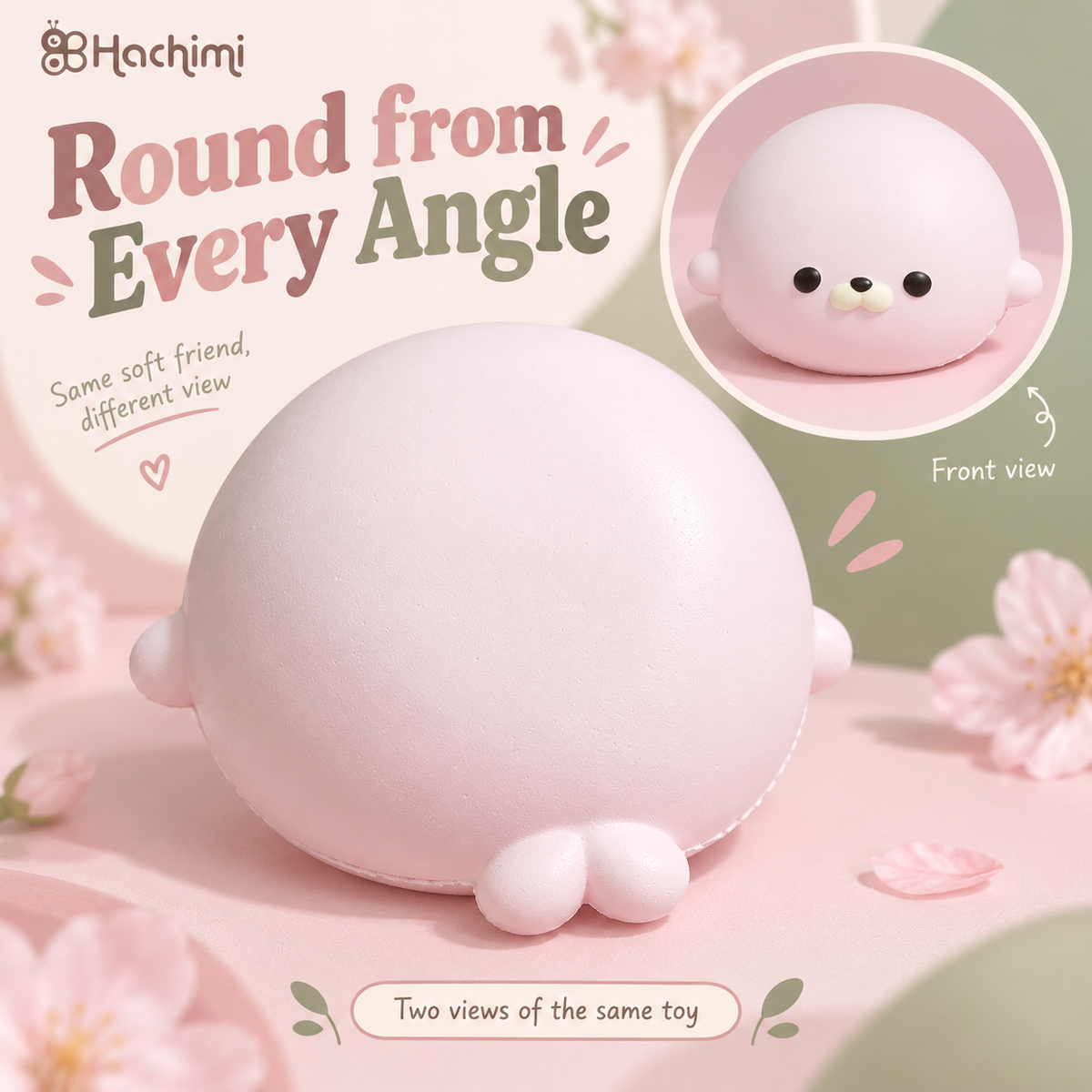 Hachimi Pink Seal Squishy — Pink — image 4