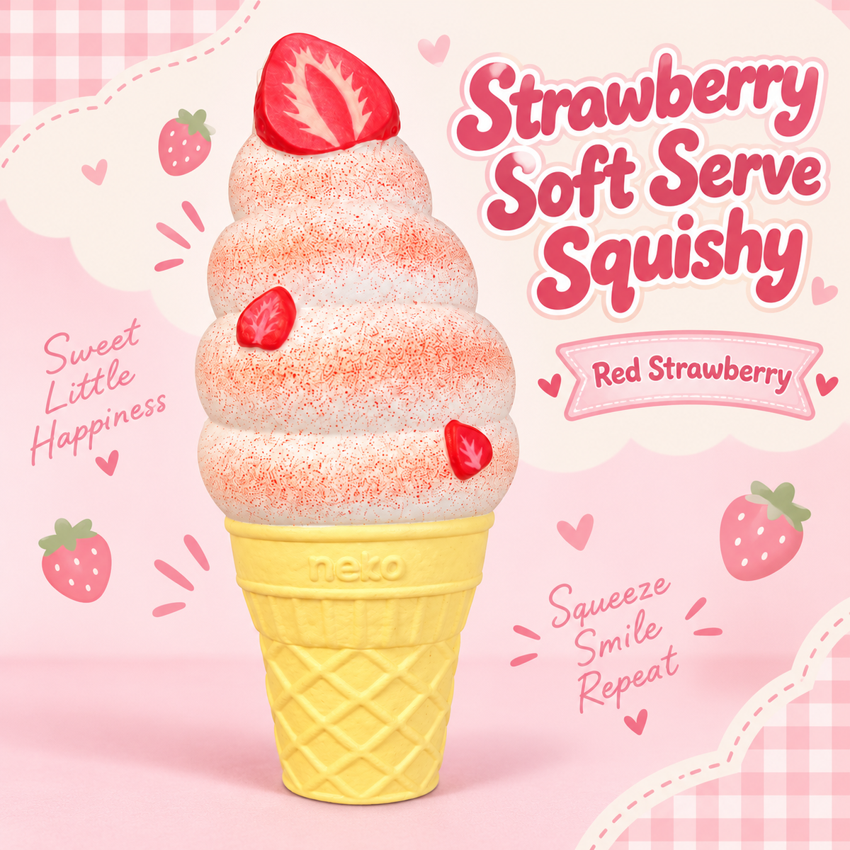 Strawberry Soft Serve Squishy product image 8